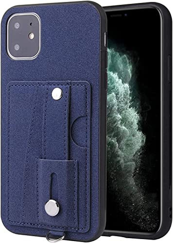 Étui bleu iPhone 12 Pro Max en cuir PU avec béquille support et coque TPU