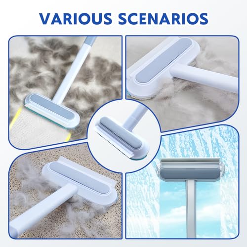 Upgrade Pet Hair Remover, 2025 New 4 in 1 Long Handle Cat and Dog Hair Removal Brush, Reusable and Washable Pet Hair Remover Lint Brush for Furniture Couch Carpet Clothes (1)