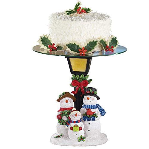 Collections Etc Winter Snowman Cake Plate Holder