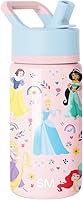 Simple Modern Disney Princess Summit 14oz Kids Water Bottle with Straw Lid - Insulated Leakproof Stainless Steel Tumbler for School Girls