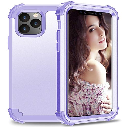 Coque antichoc violet clair pour iPhone 11 Pro en silicone trois pièces