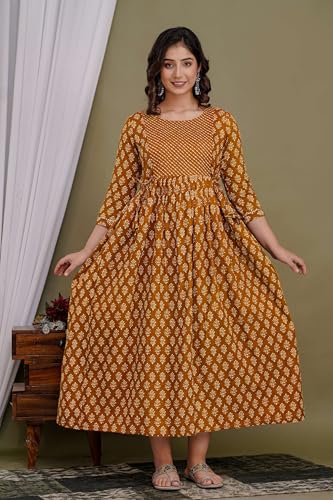 Image of Maternity Feeding Kurtis for Women Cotton - Zip Access Nursing Dress | Comfortable Pregnancy Wear | Stylish Feeding Kurti | Soft Cotton Maternity Dresses for Womens