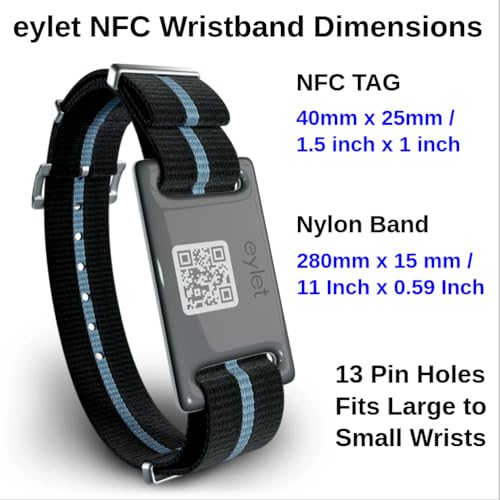 image for EYLET Digital Business Card v3 Wristband NFC Smart Band, No Subscripti