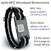 EYLET Digital Business Card v3 Wristband NFC Smart Band, No Subscription, Large Antenna, Breathable Dual-Color Strap and Card, Charcoal Black & Future Dusk Blue with Metal Buckle
