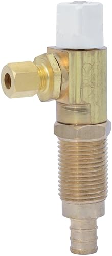 SharkBite Válvula de fabricación de hielo de crimpado de 12 pulgada, accesorio de fontanería de latón, tubo PEX, PE-RT, 25095A