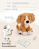 NICI Kuscheltier Hund 25cm - braun - Weiches Plüschtier – niedliches Stofftier zum Kuscheln & Spielen – tolle Geschenkidee für Kinder & Erwachsene - 62144