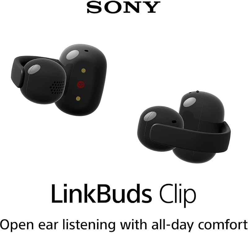 Sony LinkBuds Clip Open-Ear Truly Wireless Earbuds - Black WFLC900/B Bundle with 1 YR Enhanced Protection Pack and Deco Essentials 6 Foot Braided USB-C to USB-C Cable image 6