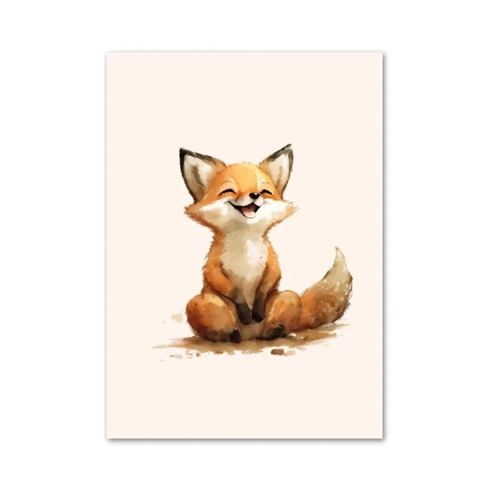 XENITE Wall Art Canvas Prints Bear Rabbit Deer Raccoon Posters Nursery Cartoon Cute Wall Art Print Picture Children Kids Room Decor(A,30x40cm)