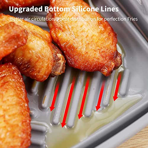 Syaws Pot Square,[7.5Inch 2Pack] Foldable Air Fryer Silicone Liners,Air Fryer Pad, Replacement Of Flammable Parchment Liner Paper For 3 To 5 Qt Air Fryer #TOP3