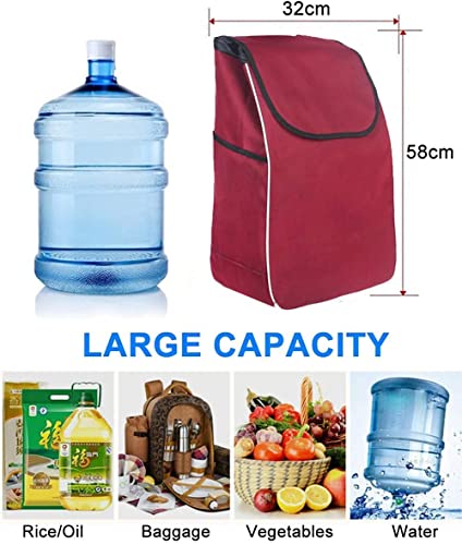 WEDF Klappbarer Einkaufswagen, Treppensteiger, Einkaufstrolley, Klappbarer Einkaufswagen, Leichter Einkaufswagen mit… – Bild 6