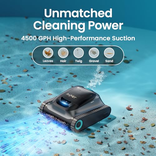 Image of Aiper Scuba S1 Robotic Pool Cleaner, Wall & Waterline Cleaning, Cordless Pool Robot with 4500GPH Suction, 4 Modes, Smart Navigation, 150-Min Runtime, Pool Vacuum for Inground Pools (Renewed)