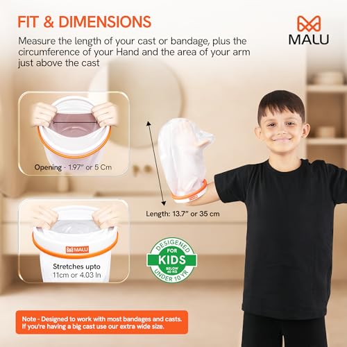 Image of 100% Waterproof Hand Cast Cover for Shower & Bath | Resuable Kids Cast Protector | Cast Covers for Shower Hand | Waterproof Shield for Showering After Surgery