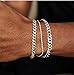 JEMARA Mens Bracelet,Fashion Silver Bracelet for Men Stainless Steel Silver Chain Bracelet Set Mens Fashion Accessories Jewelry Set