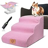 .【Schaumstoff mit hoher Dichte】-Unsere Kletterleitern für Haustiere sind aus komprimierbarem 30D-Schaumstoff gefertigt. Es ist flexibel und sehr weich, so dass es den Druck auf die Füße Ihres Haustieres entlastet und die Knie Ihres Haustieres beim Klettern schützt. Es ist nicht verformbar, geeignet für den langfristigen Einsatz und kann bis zu 50 Pfund halten.