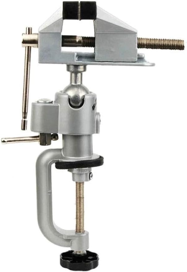 2-in-1 360 Degree Rotating Table Vise Multifunctional Aluminium Alloy Swivel Bench Vise Clamp Electric Drill Stand Rotating Tool