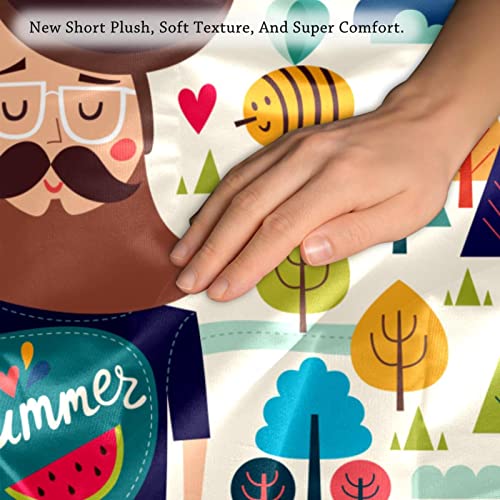 Tbouobt Pack Of 2 Velvet Pillow Covers, Square Pillowcase Cushion Case For Couch Bed, Cartoon Summer Travel #TOP2