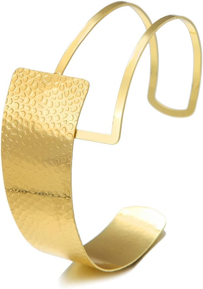 Mrotrida Women's Abstract Metal Buckle Necklace Punk Goth Irregular Twisted Chunky Necklace - Image 3