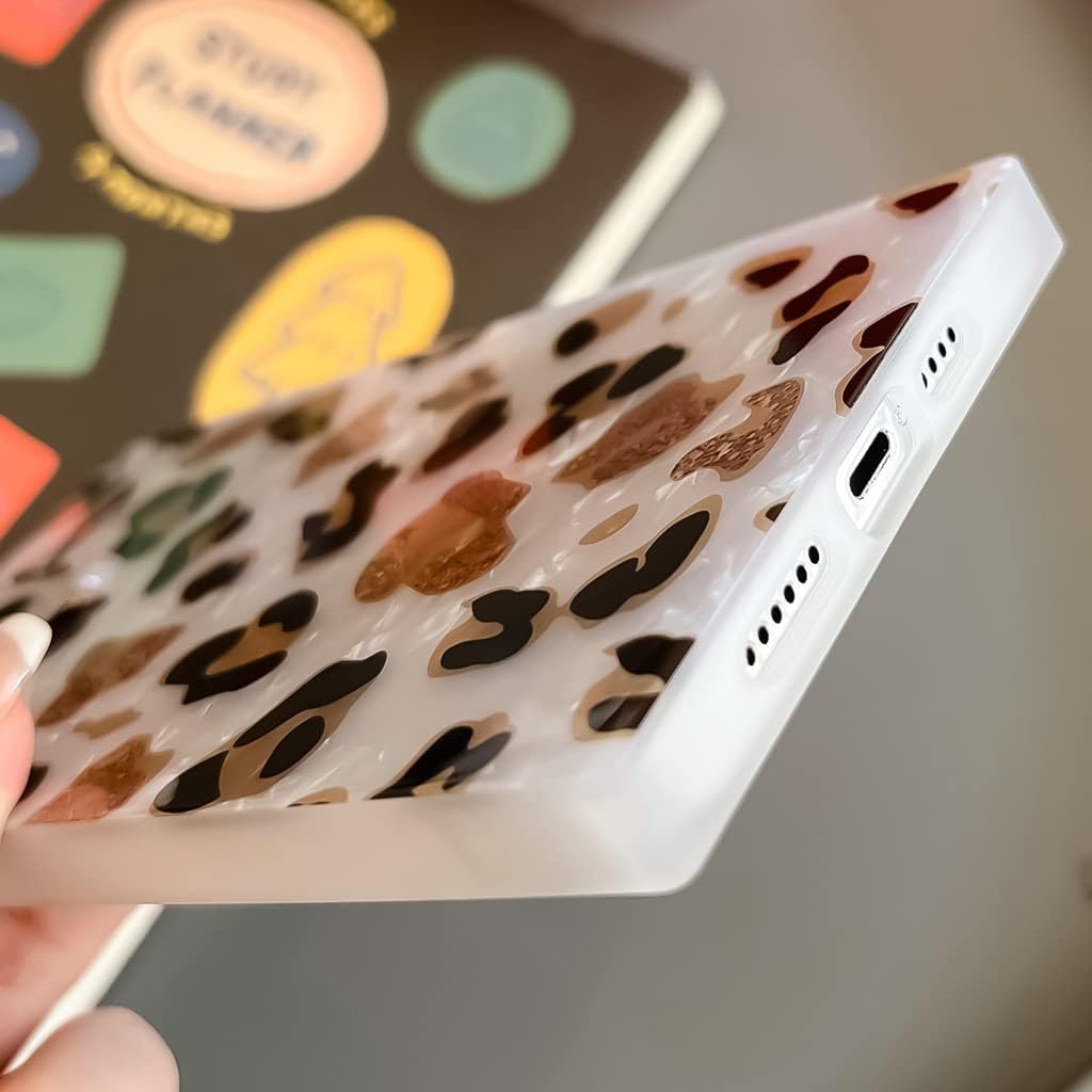 Leopard Compatible with iPhone 14 Pro Max Case Rectangle,Cute Case Cheetah Print Soft Silicone Protective Girly Case Cover for 14 Pro Max - 6.7 inch (Leopard) image 5