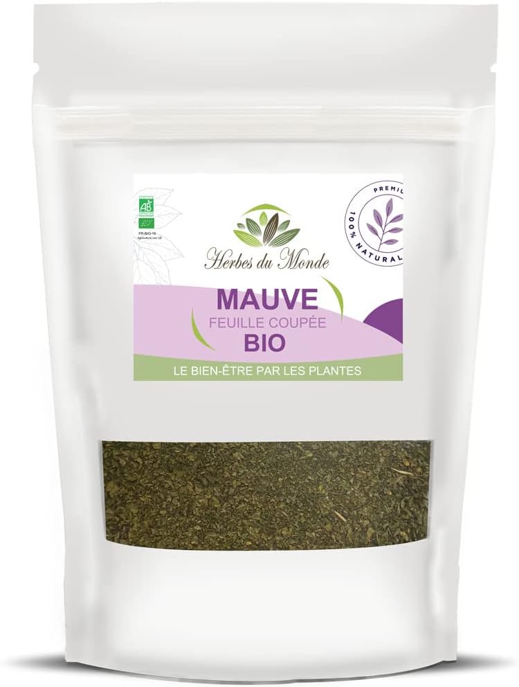 Dry Mauve Tisane Cut Leaves – Digestief infuus en Detox verlicht hoest – 50g