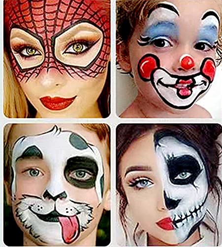 Go Ho White and Red Stick,England Flag Red & White Set,Sweat Proof Face Paint,Clown Joker Face Body Paint for Halloween Cosplay SFX Makeup,Safe Lip&Face Paint - Image 6