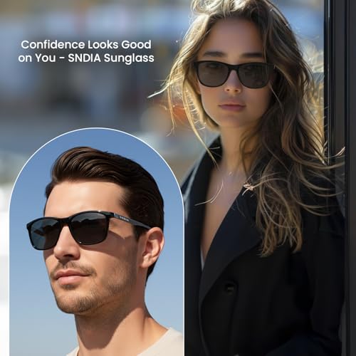 Image of SNDIA Black Way Farer Polarized Sunglasses | Premium Frame | UV400 Protection for men & women