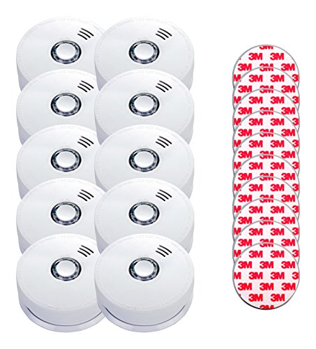 Jeising 4/GS508pad GS508 Set Rauchmelder VDs Zertifiziert EN14604 mit 10 Jahres Batterie inkl. Magnetbefestigung Magnetopad Cover