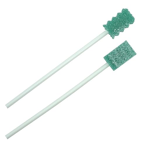 Miniatura 2 de Hisopos de esponja desechables para el cuidado bucal tratados con dentífrico, envueltos individuales, 150 unidades (verde oscuro)