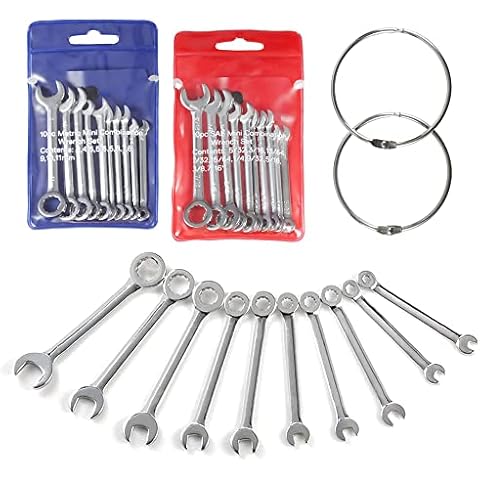 alladaga Mini Combination Wrench Set, Metric and SAE Small Wrench Repair Tools (SAE MET) Cover