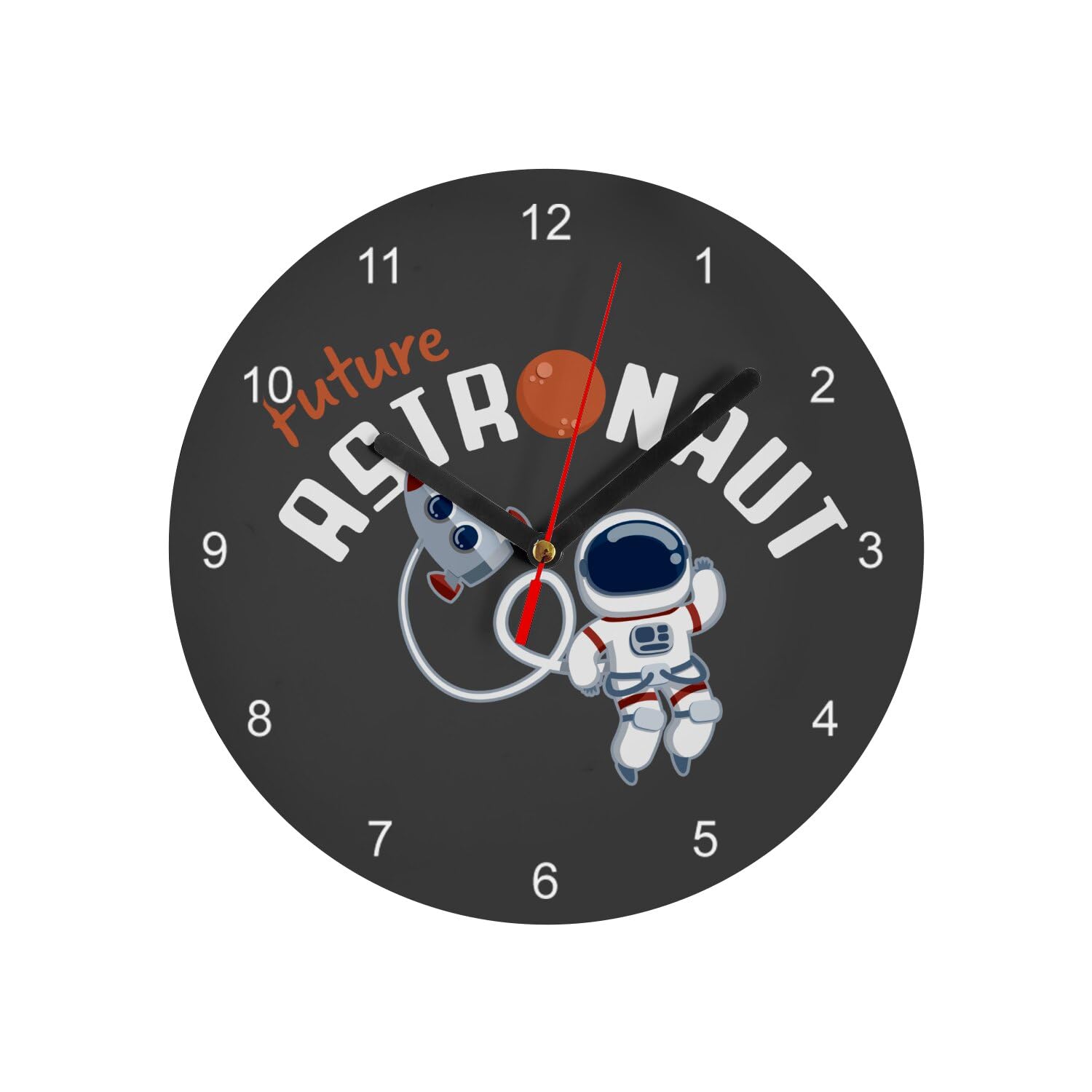 Horloge murale en verre haut de gamme au design futuriste noir 20cm