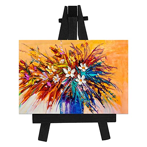 image for Chuangdi 12 Pieces 5 Inch Mini Wood Display Easel, Holder for Small Ca