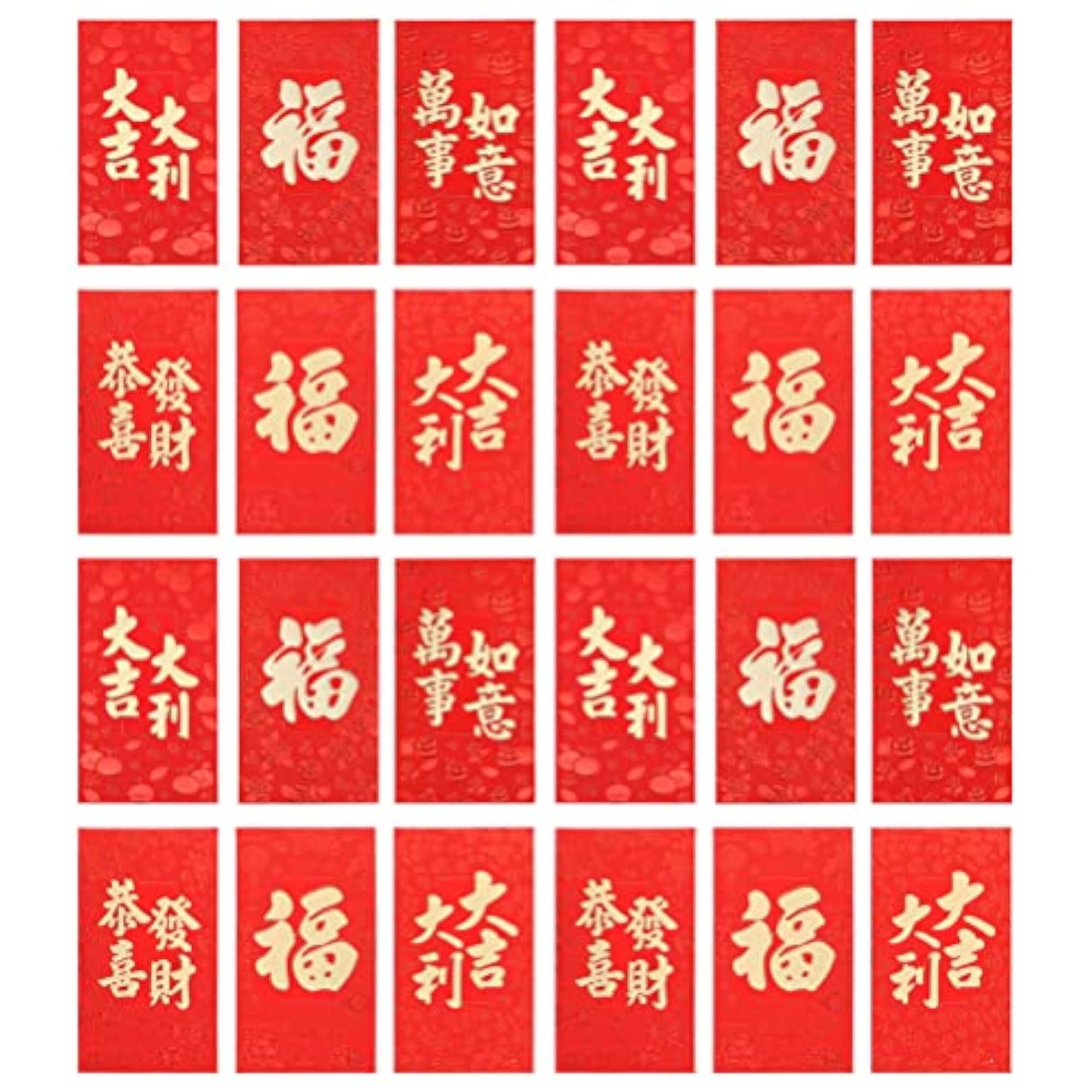 60pcs Chinese New Year Red Envelopes for 2022 Spring Festival