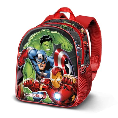 Marvel Los Vengadores Infinity-Mochila 3D Elite, Multicolor, 26 x 31 cm, Capacidad 8 L