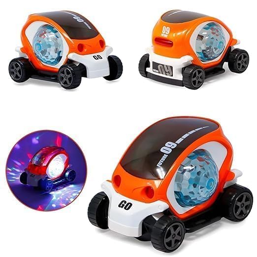 Image of Prime Musical 360-Degree Rotating Stunt Car Bump and Go Toy with Flashing Light & Music with Colorful Lighting for Kids (Stunt Car)