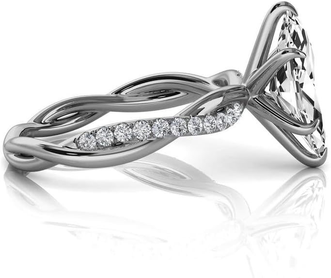 1ct-5ct Moissanite Engagement Ring For Women Moissanite Engagement Ring in 10K/14K/18K White gold And 925 Sterling Silver Wedding & Proposal Jewelry