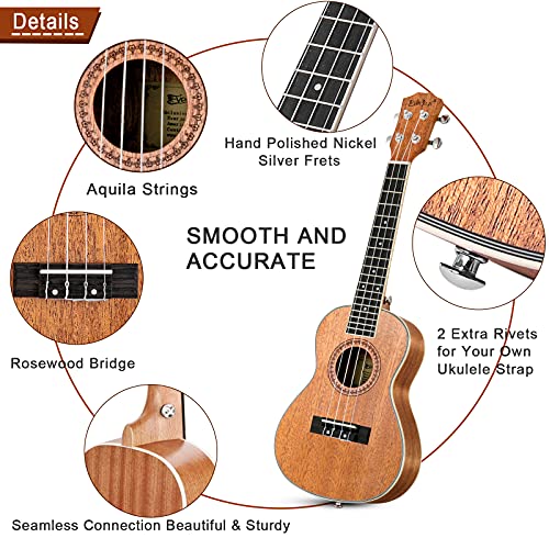 Everjoys Ukulélé Concert 23 pouces Ukulele Hawaïen Kit pour Adulte Enfant avec Yukulele Housse, supplémentaire Cordes… - Les Beatles, Paul McCartney, John Lennon, RIngo Starr, George Harrison Everjoys Ukulélé Concert 23 pouces Ukulele Hawaïen Kit pour Adulte Enfant avec Yukulele Housse, supplémentaire Cordes… – Image 3