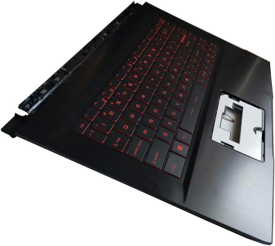 Laptop Replacement Keyboard Fit MSI GF63 US Layout with C Shell Palmrest Cover
