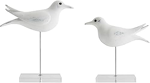 Elements Decoración de mesa costera de gaviota de resina, color blanco