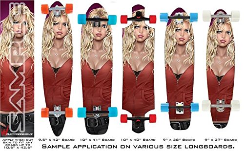 Precious Pin Up Girl - Decal Style Vinyl Wrap Skin fits Longboard Skateboards up to 10