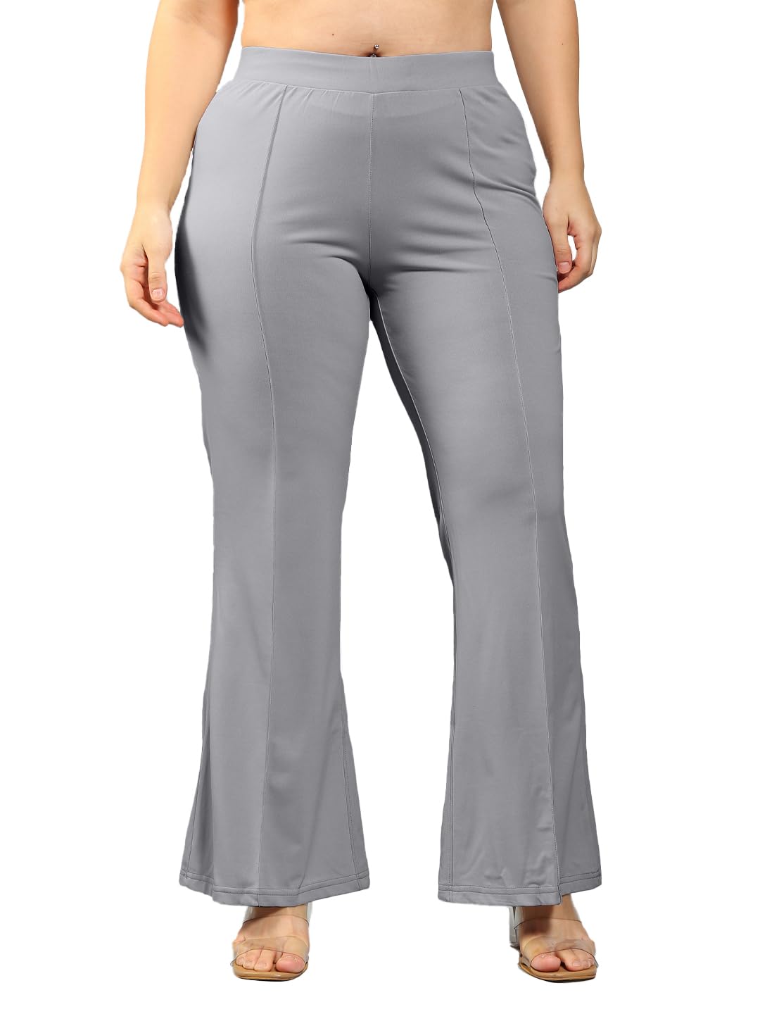 plus size Bell Bottom Lightweight Trouser for Women | Boot Cut Pants for Office Wear-picture-26