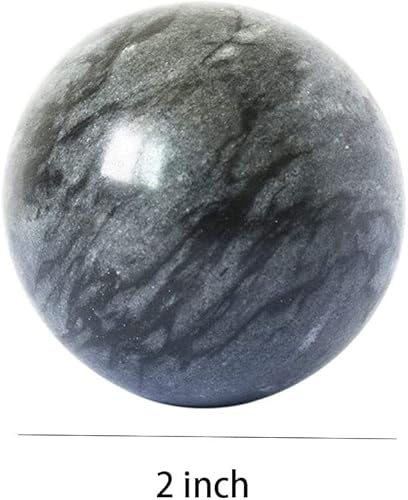 Miniatura 2 de Bola Baoding gris oscuro, bola de masaje china para deportes de salud, utilizada para descompresión de la mano bola de ejercicio (2 pulgadas de