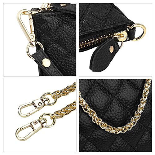 Image of Uromee Genuine Leather Wristlet Wallet Clutch Purses with Detachable Chain