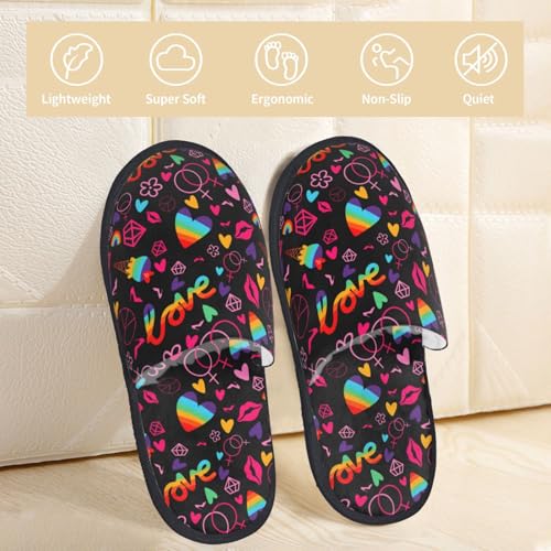 Lgbt Rainbow For Pride Print House Slippers For Women And Men,Soft Slippers With Memory Foam,Non-Slip Indoor Home Shoes2