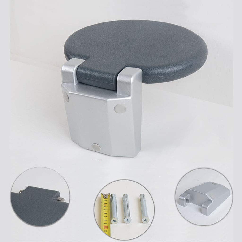 Redondeado Montado en la Pared Asiento de Ducha Tarea Pesada Plegable Banco de bañera Silla de baño Taburete Antideslizante para discapacitados Mayor, Tamaño 30 cm (L) * 26.5 cm (W)