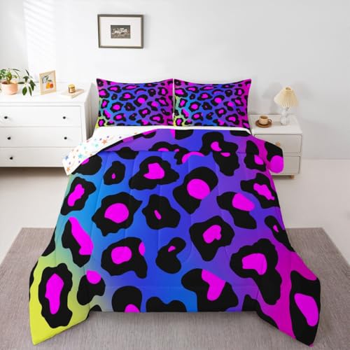 Image of Feelyou Leopard Print Bedding Set Full Size for Girls Women