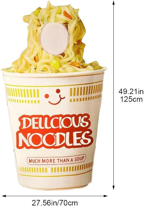 Halloween Unisex Adult Cup Instant Noodles Costumes Men Women Funny Food Suit Halloween Fast Food Funny Food Costume for Party