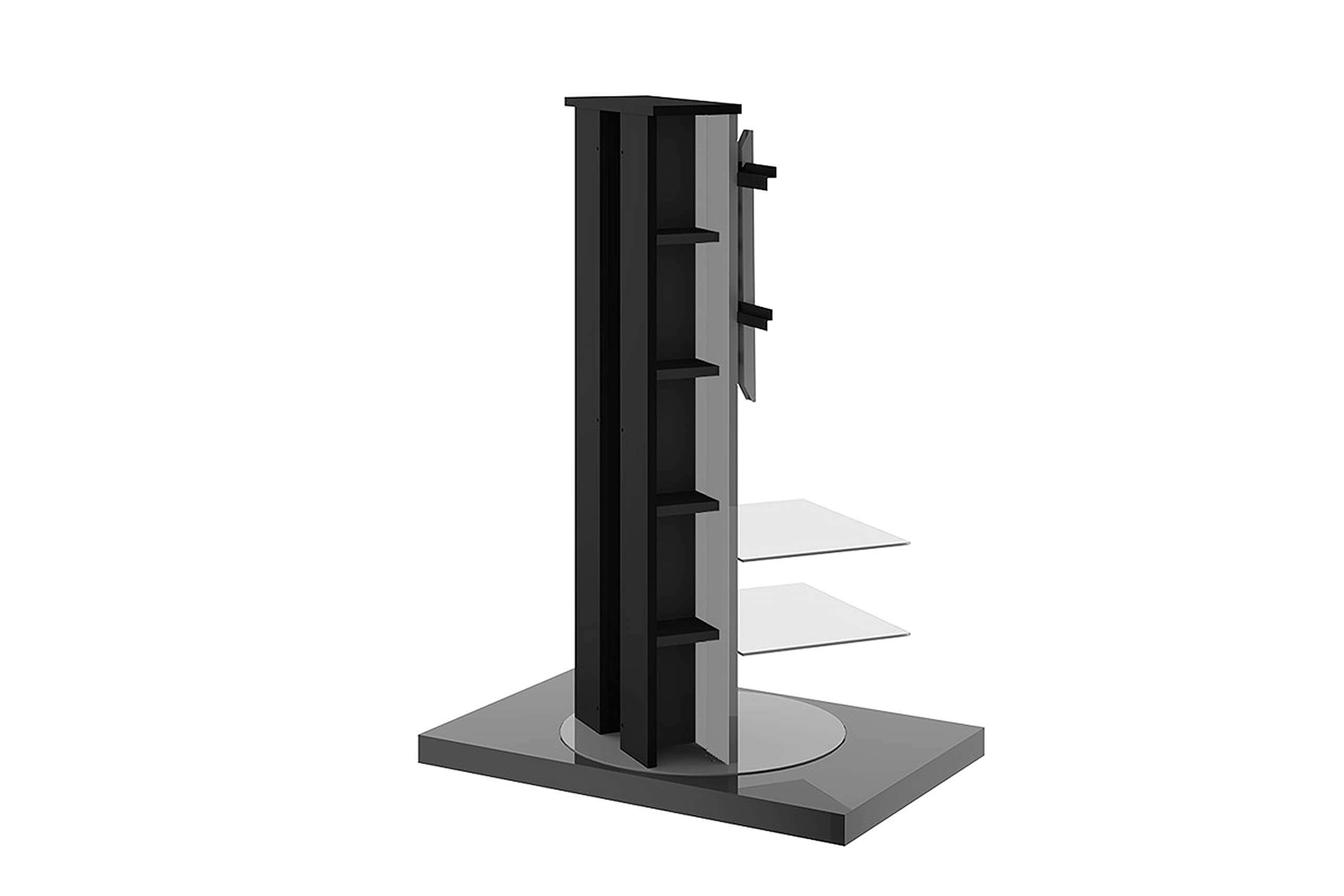 Design TV Schrank Roma H-777nw Grau Hochglanz 360° drehbar TV Möbel Fernsehtisch TV Rack TV Ständer LCD inkl. TV-Halterung