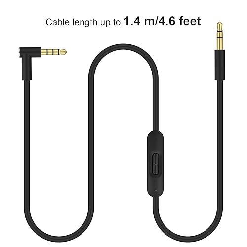 Miniatura 6 de Alitutumao Cable de audio de repuesto Solo4 con micrófono y control, compatible con Beats por Dr Dre Auriculares Solo432 Studio Pro Detox Wireless