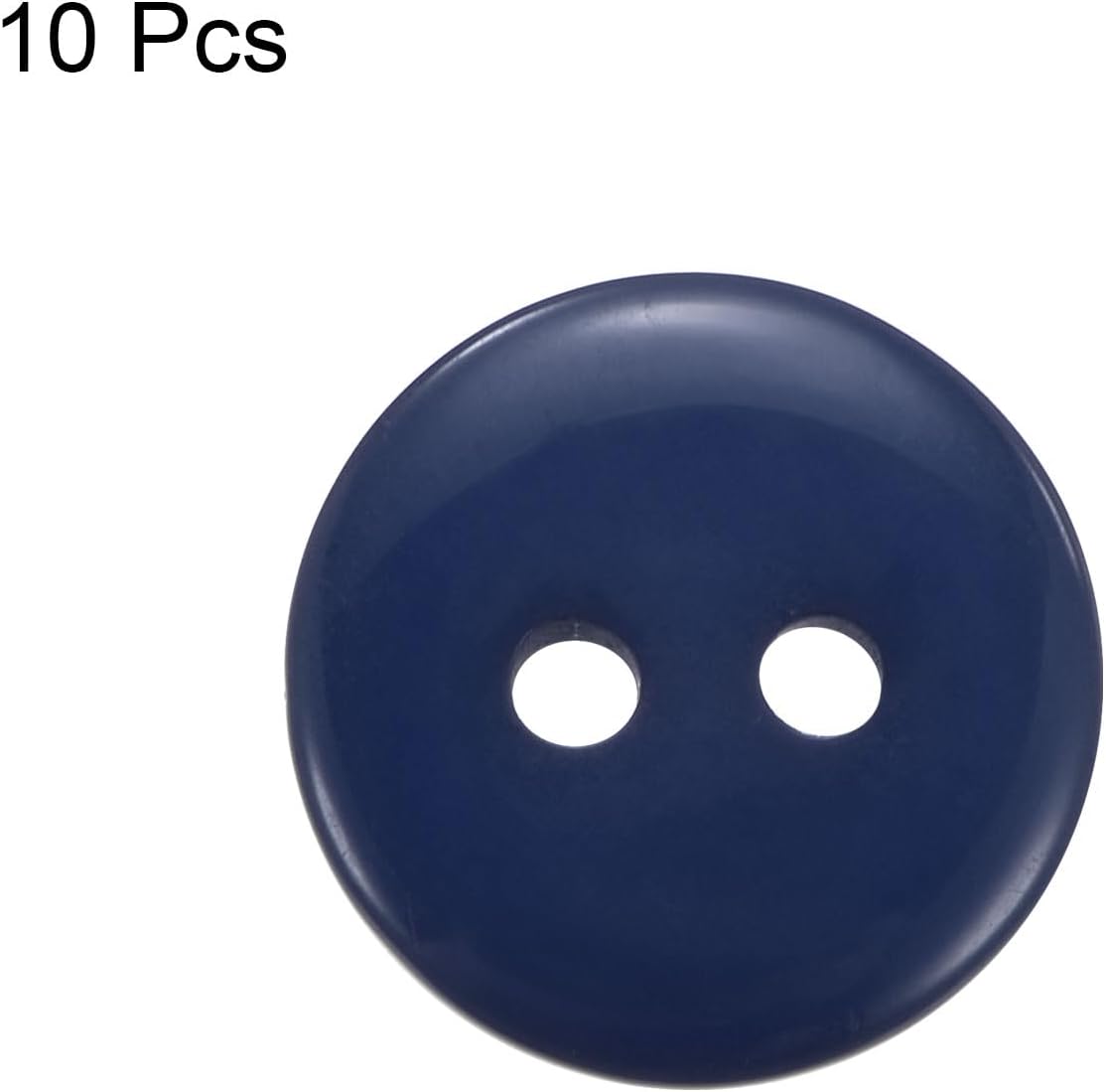sourcing map 10pcs Sewing Button 1/2"(12.5mm) 2 Holes Resin Round Craft Replacement Buttons for Clothing DIY Crafts Decoration, Navy Blue