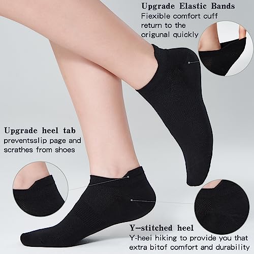 Image of Ankle Socks Women - 6 /12Pairs Men Low Cut No Show Athletics Socks | White Thin Summer Short Low Rise Liner Sport Running Workout Sneaker Lightweight Yogs Pilates Golf Footies Socks Non Slip