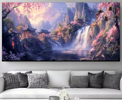 Diamond Painting Paysage Cascade 100x200cm pour Adulte Débutant
